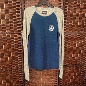 American Eagle Blue and Gray Long Sleeve Shirt